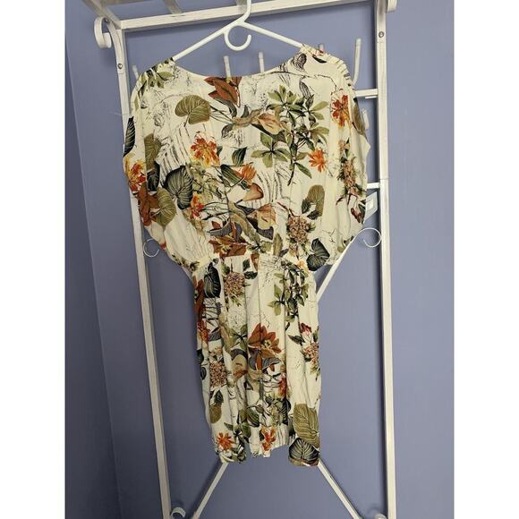 Tropical Floral Spring Summer Short Dress Hawaii Vacation Relax S/M - Picture 2 of 3